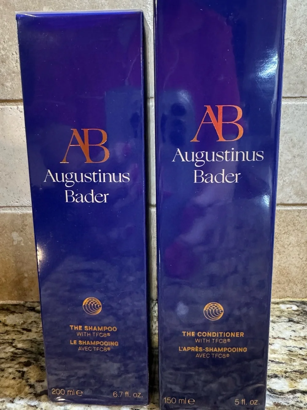 Augustinus Bader The Shampoo and conditioner in Deep Blue Packaging